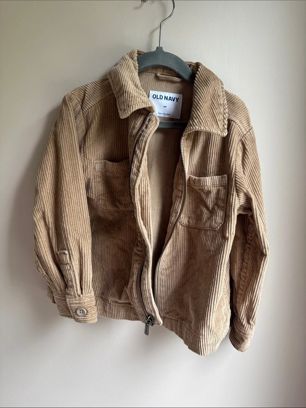 Old Navy Tan Corduroy Zip Shirt Jacket